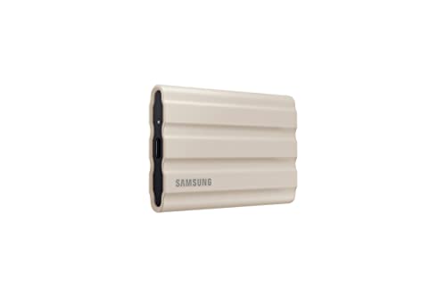 SAMSUNG T7 Shield 2TB, Portable SSD, up to 1050MB/s, USB 3.2 Gen2, Rugged, IP65 Rated, for Photographers, Content Creators and Gaming, External Solid State Drive ‎(MU-PE2T0K/AM, 2022), Beige