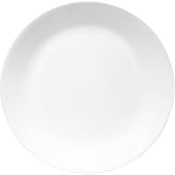 Corelle Vitrelle 4-Pieces 8.5' Glass Salad/Appetizer Plates, Chip & Crack Resistant Glass Dinnerware Set Plates, Winter Frost White