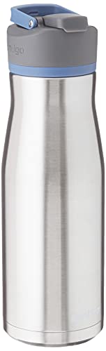 Contigo Cortland Chill 2.0 Stainless Steel Vacuum-Insulated Water Bottle with Spill-Proof Lid, Keeps Drinks Hot or Cold for Hours with Interchangeable Lid, 32oz, Steel/Blue Corn