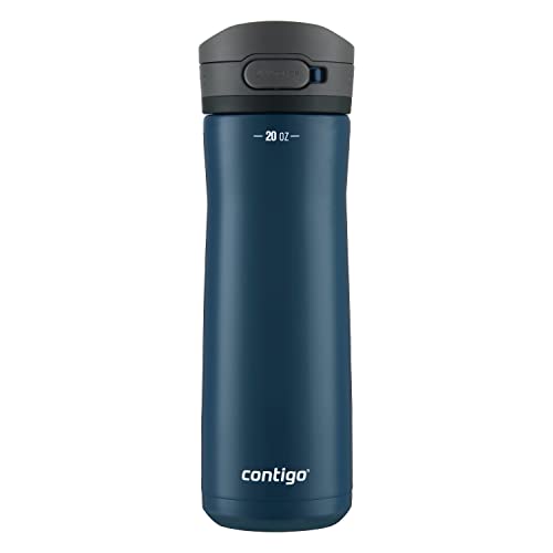 Contigo Jackson Chill 2.0, Vacuum-Insulated Stainless Steel Water Bottle with Secure Lid, Leak-Proof Travel Friendly, 20oz Capacity, Blueberry Color, Keeps Drinks Cold for 12 Hours