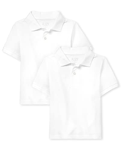 The Children's Place Baby Boys and Toddler Boys Short Sleeve Pique Polo, White, 12-18 MONTHS