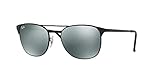 Ray-Ban Men's Rb3429m Square Sunglasses, Shiny Black/Mirrored Green, 58 mm