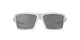 Oakley Men's OO9129 Cables Rectangular Sunglasses, X Silver/Prizm Black Polarized, 63 mm