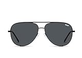 Quay - Sunglasses for Men & Women, Polarized Aviator Lenses with UV Protection, Oversized Sunglasses (High Key Extra Large, Black)