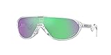 Oakley Men's OO9467A CMDN Low Bridge Fit Rectangular Sunglasses, Matte Clear/Prizm Road Jade, 33 mm