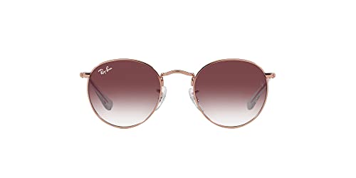 Ray-Ban Junior Kids RJ9547S Metal Round Sunglasses, Rose Gold/Clear Gradient Dark Violet, 44 mm