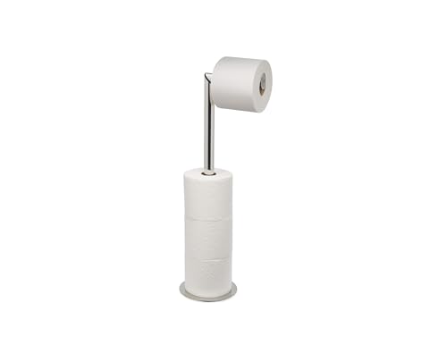 Joseph Joseph EasyStore Luxe 2 in 1 Free-Standing Toilet Paper Holder Stand, Premium Stainless Steel, Up to 4 Toilet Roll Storage