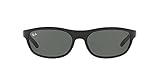 Ray-Ban Men's RB4114 Rectangular Sunglasses, Matte Black/Green, 62 mm