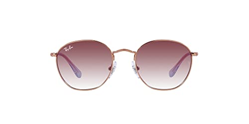 Ray-Ban Junior Kids' Rj9572s Rob Round Sunglasses, Rose Gold/Clear Gradient Dark Violet, 48 mm