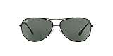 Ray-Ban RB3293 Metal Aviator Sunglasses, Matte Black/Green, 63 mm