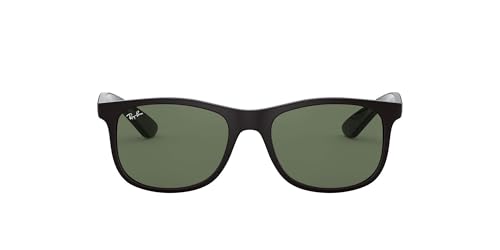 Ray-Ban Junior Kids' Rj9062S Rectangular Sunglasses, Matte Black/Dark Green, 48 mm