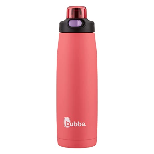 bubba Radiant Stainless Steel Rubberized Water Bottle with Straw, 24 Oz, Electric Berry