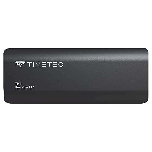 Timetec 1TB Portable External SSD USB3.2 Gen2 Type C Up to 550MB/s Ultra-Light Aluminum Mini External Solid State Drive with USB C to A Cable/USB A to C Adapter for Desktops/Laptop/Mac/Mobile - Black