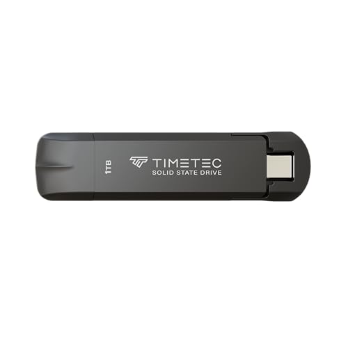 Timetec 1TB Pro Portable USB 3.2 Gen 2 Type-C/Type-A SSD Read Speed 1000MB/s Solid State Drive Stick