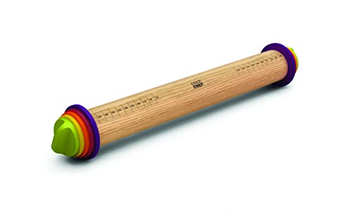 Joseph Joseph 20085 Adjustable Rolling Pin with Removable Rings, 16.5', Multicolored