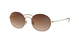 Ray-Ban Rb3594 Beat Oval Sunglasses, Rubber Gold On Brown/Brown Gradient Mirrored Red, 53 mm