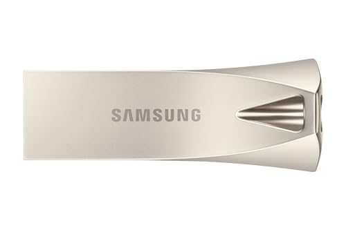 SAMSUNG BAR Plus USB 3.2 Flash Drive, 512GB USB Standard Type-A, Speeds Up to 400MB/s, Portable Storage Memory Stick, Durable Thumb Drive Compatible with USB 3.0/2.0, MUF-512BE3/AM, Champagne Silver