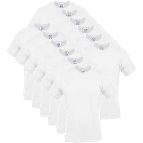 Gildan Men's Crew T-Shirts, Multipack, Style G1100, White (12-Pack), Medium