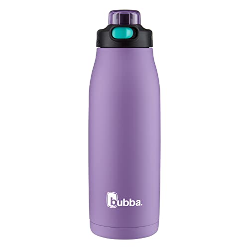 Bubba Radiant Stainless Steel Water Bottle with Push-Button Chug Lid 32oz., Dark Lavender Rubberized