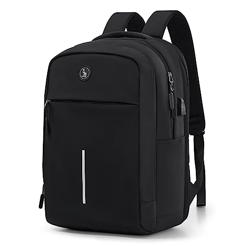 OIWAS Travel Laptop Backpack, Lightweight Business Work Backpack for Men 15.6inch Carry On Backpack with USB Port, 32.8L Large Airline Approved Laptop Daypack (Black)