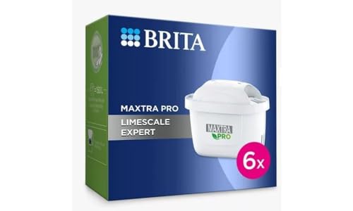 BRITA MAXTRA PRO Limescale Expert Water Filter Cartridge 6 Pack - Original BRITA refill for ultimate appliance protection, reducing impurities, chlorine and metals