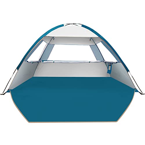 COMMOUDS Beach Tent Sun Shade for 3/4-5/6-7/8-10 Person, UPF 50+ Beach Sun Shelter Canopy Tent, Lightweight, Easy Set Up and Carry