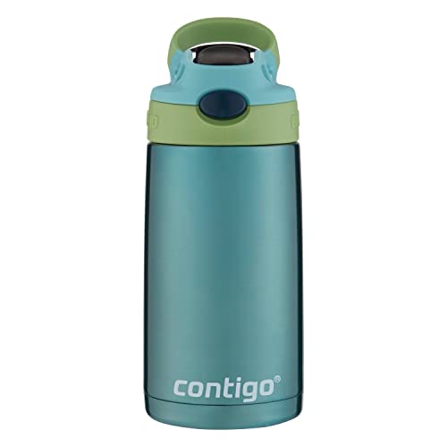 Contigo Kids Straw Stainless Steel Water Bottle with AUTOSPOUT Lid, 13oz, Ocean