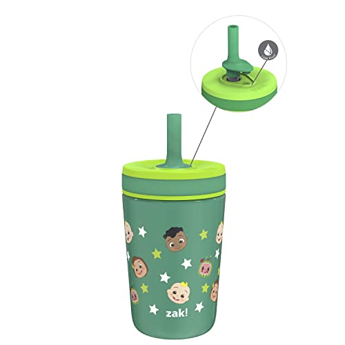 Zak Designs CoComelon Kelso Toddler Cups For Travel or At Home, 12oz Vacuum Insulated Stainless Steel Sippy Cup With Leak-Proof Design is Perfect For Kids (JJ, Cody, Nina)