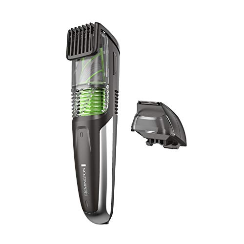 Remington Vacuum Beard Trimmer,13 Length and Style Settings with Adjustable Length Comb (2-18mm),Vacuum Trimmer for Beard, Mustache, and Stubble, Rechargeable Lithium Power, Washable, Removable Blades