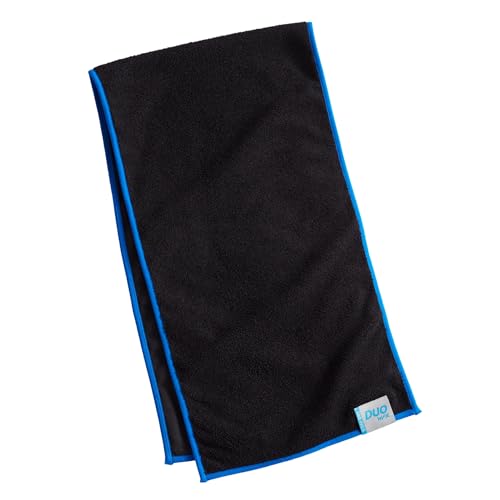 MISSION Dual Action Cooling & Drying Towel, Black/Lapis Blue - Cools Up to 6 Hours - Moisture & Sweat Absorbent - UPF 50 Sun Protection - Machine Washable