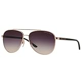 Michael Kors Eyewear Women's MK5007 Hvar Aviator Sunglasses, Rose Gold/Grey Rose Gradient, 59 mm