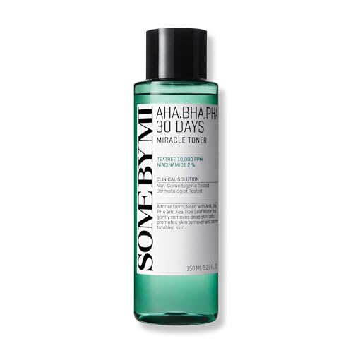 SOME BY MI AHA BHA PHA 30 Days Miracle Toner - 5.07Oz, 150ml - Mild Exfoliating Skin Prep Korean Toner for All Skin Type - Daily Blackhead Removing Pore Minimizer for Face Texture - Korean Skin Care