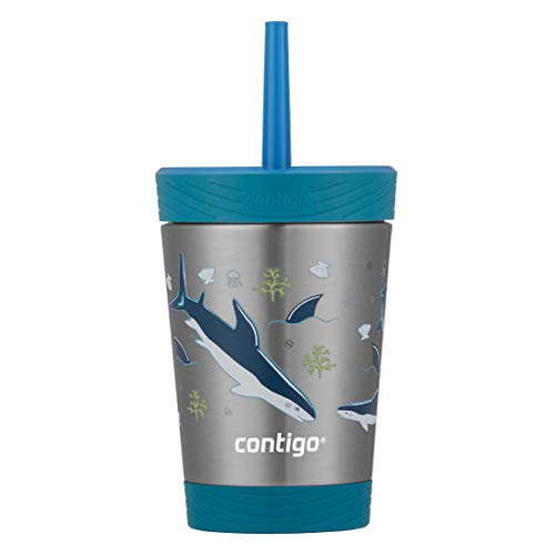 Contigo Kids Spill-Proof Stainless Steel Tumbler with Straw and THERMALOCK, 12oz., Gummy with Shark