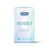 Condoms, Ultra Thin Lubricated Natural Latex, Durex Invisible Condoms, 8 Count - Ultra Sensitive, Lubricated, Transparent