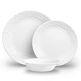 Corelle 12pc Bella Faenza Dinnerware Set for 4 - 3X More Durable Glass, Half Weight of Ceramic, up to 80% Recycled