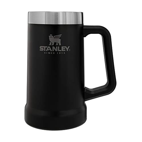 Stanley Adventure Big Grip Beer Stein 24 oz | Mug Keeps Beer Cold for Hours | Holds 2 Cans of Beer | Insulated Stainless Steel | Heavy-Duty Handle | Matte Black