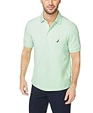 Nautica Men's Short Sleeve Solid Stretch Cotton Pique Polo Shirt, ash Green, Medium