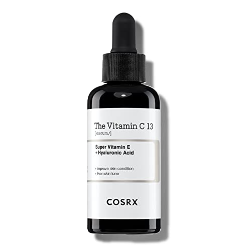 COSRX Pure Vitamin C 13% Serum with Vitamin E & Hyaluronic Acid, Brightening & Hydrating Facial Serum for Fine Lines, Uneven Skin Tone & Dull Skin, 0.67fl.oz/20ml, Korean Skin Care