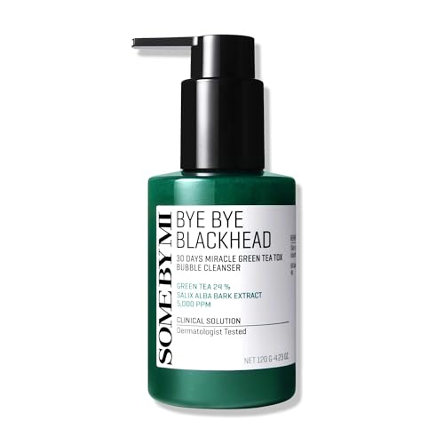 SOME BY MI Bye Bye Blackhead 30 Days Miracle Green Tea Tox Bubble Cleanser - 4.23 Oz, 120g - Korean Face Wash for Removing Blackhead - Daily Pore Minimizer for Face Skin Texture - Korean Skin Care