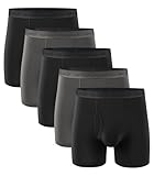 Natural Feelings Men's Underwear Viscose from Bamboo Boxer Briefs Underwear Pack for Men, Black Grey, Medium