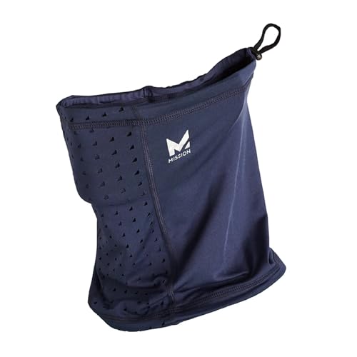 MISSION All-Season Adjustable Neck Gaiter, Navy Blazer - Lightweight - Ultra-Drying Fabric - Absorbs Sweat in Seconds - UPF 50 Sun Protection - Machine Washable