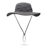 Jane Shine Outdoor Sun Hat Bucket Hats for Women Sun Protection Mesh Cap Quick-Dry UPF 50+ Dark Gray