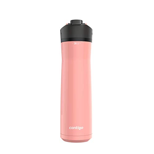 Contigo Cortland Chill 2.0 Stainless Steel Vacuum-Insulated Water Bottle with Spill-Proof Lid, Keeps Drinks Hot or Cold for Hours with Interchangeable Lid, 24oz, Pink Lemonade