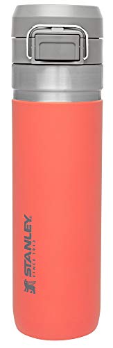 Stanley Quick Flip GO Water Bottle 24 OZ / 0.71 L | Push Button Lid | Leakproof & Packable for Travel & Sports | Insulated Stainless Steel | BPA-Free | Guava