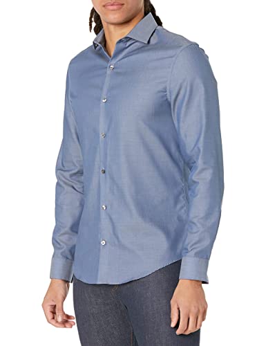 Calvin Klein Men's Dress Shirt Xtreme Slim Fit Non Iron Herringbone