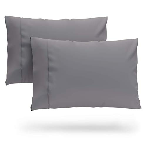 Cosy House Collection Luxury Cooling Rayon Derived from Bamboo Blend Ultra Soft Pillow Cases - Cooling & Breathable - Set of 2 Pillowcases with Envelope Closure (Standard, Grey)