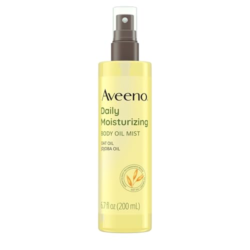 Aveeno Daily Moisturizing Body Oil, Body Mist for Dry Skin with Oat Oil and Jojoba Oil, Nourishing Body Spray with a Hypoallergenic Formula, 6.7 FL OZ