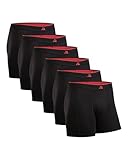 DANISH ENDURANCE 6 Pack Bamboo Viscose Boxer Briefs, Breathable Men's Underwear, Black Fly, Large