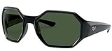 Ray-Ban Rb4337 Square Sunglasses, Black/Dark Green, 59 mm