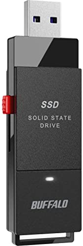 BUFFALO External SSD 1TB - Up to 600MB/s - USB-C - USB-A - USB 3.2 Gen 2 (Compatible with PS4 / PS5 / Windows/Mac) - External Solid State Drive Stick - ‎‎SSD-PUT1.0U3B